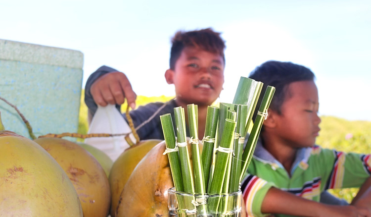 Bio-degradable straws being used in a café in the Philippines